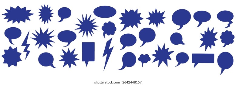 Black speech bubble collection. Set of speech bubble. Speech bubble comic