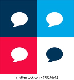 Black speech bubble four color material and minimal icon logo set in red and blue