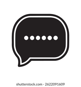 Black Speech Bubble Icon: Communication, Message, Chat, Dialogue