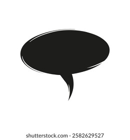 Black speech bubble icon. Hand draw. Talk bubble. Comic. Vector.