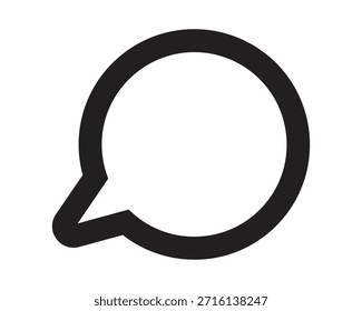 Black Speech Bubble Icon für Messaging- und Kommunikationsschnittstellen - Vektorgrafik in hoher Qualität