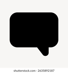 Black speech bubble icon on a white background. Simple speech bubble design. Speech bubble symbol for communication. Minimalist speech bubble graphic message vector.