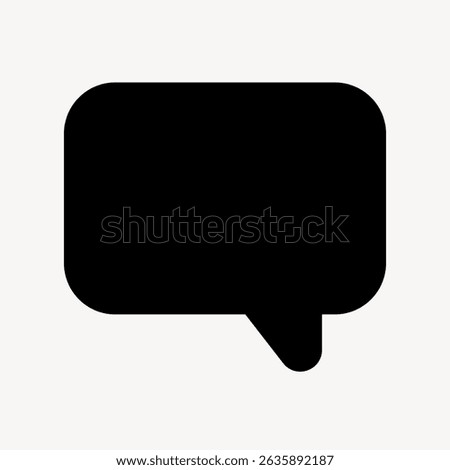 Black speech bubble icon on a white background. Simple speech bubble design. Speech bubble symbol for communication. Minimalist speech bubble graphic message vector.