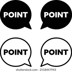 Black speech bubble icon of POINT