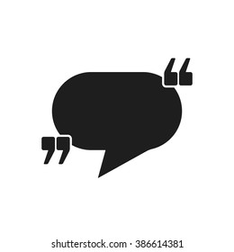 Black speech bubble icon. Quote symbol. Vector dialog sign. Speech mark. Business discussion pictogram. Information request mark.