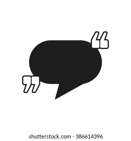 Black speech bubble icon. Quote symbol. Vector dialog sign. Speech mark. Business discussion pictogram. Information request mark.