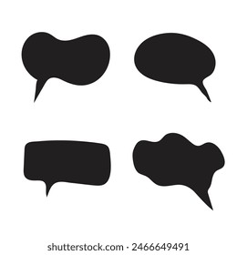 black speech bubble icons vector set, comic dialog