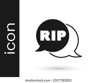 Black Speech bubble rip death icon isolated on white background.  Vector