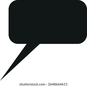 Black speech bubble with a sharp tail pointing downward	
