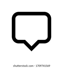 black speech bubble sign isolated on white, bubble speak icon trendy flat design, simple square dialog message for icon, speech bubble square black for button, text box for comment symbol, vector