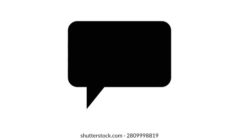 Black speech bubble silhouette on a white background a simple graphic element silhouette