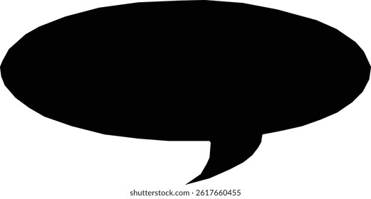 Black Speech Bubble Silhouette - Representation of Conversation and Expression