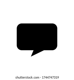 black speech bubble square isolated on white, speech balloon sign of communication symbol, black speech bubble for talk text,  balloon message icon, dialog chatting graphic for icon talk, vector