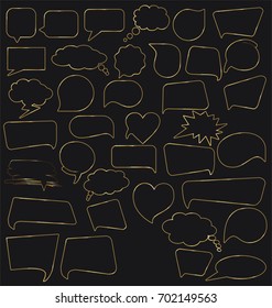 Black speech bubbles collection