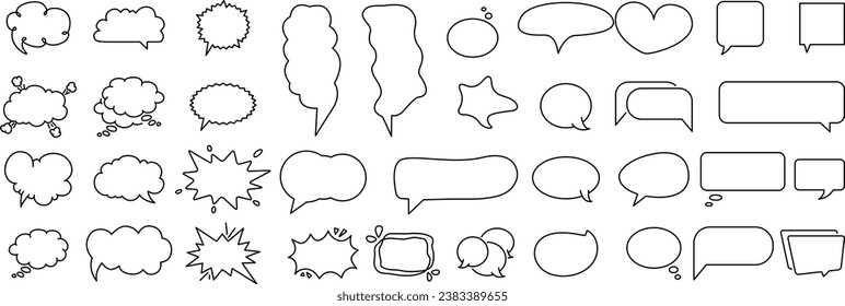 conjunto de colección de burbujas de voz negras ilustración vectorial