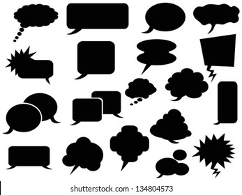 Speech Bubble Silhouettes Vector Illustration Set Stock Vector (Royalty ...