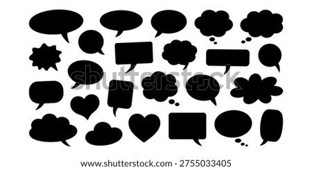 Black speech bubbles on white background chat dialogue symbols black white background communication symbols