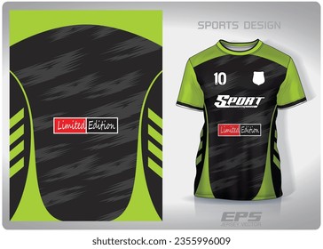 black speed cut lime green pattern design, illustration, textile background for sports t-shirt, football jersey shirt mockup for football club. consistent front view