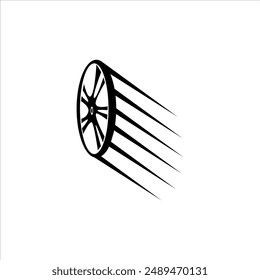 Ilustración vectorial de rueda de velocidad negra.