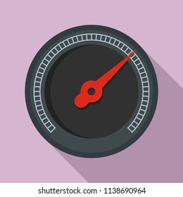 Black speedometer icon. Flat illustration of black speedometer vector icon for web design