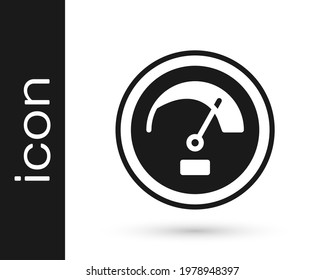 Black Speedometer icon isolated on white background.  Vector