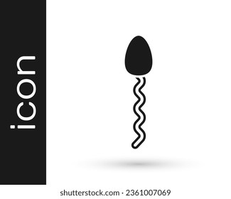 Black Sperm icon isolated on white background.  Vector