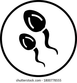 Versión del icono del esperma negro, concepto de reproducción.