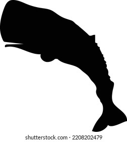 black sperm whale silhouette vector logo