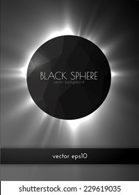 Black Sphere Background. Vector Eps10.