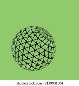 Una esfera negra sobre un fondo verde. Esfera de apertura, objeto aislado vectorial