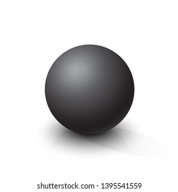 Black sphere on a white background. Vector illustration