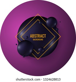 Black spheres on a bright background. Abstract illustration with three-dimensional forms.