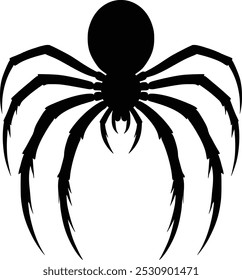 Black spider arachnid silhouette vector graphic