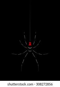 Black spider background.Vector.