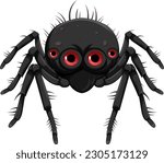Black spider cartoon isolated illustration