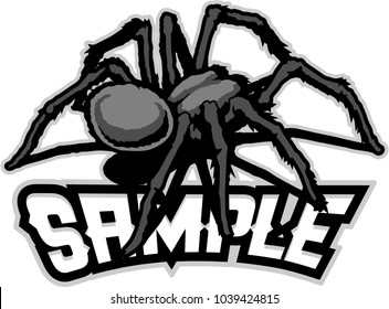 Black Spider Cartoon Mascot Vector