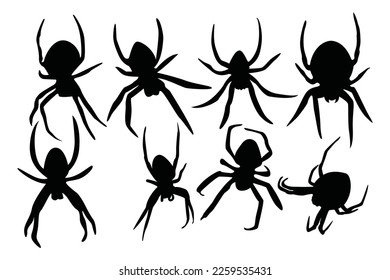 Paquete Vector de Ilustración de Diseño de Araña Negra