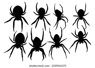 Black Spider Design Silhouette Vector Bundle