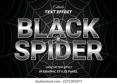 Black spider editable 3d text effect	