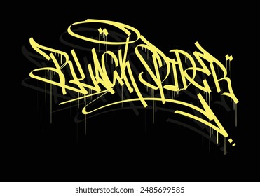 BLACK SPIDER graffiti tag style design