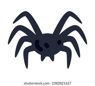 Black Spider as Halloween Crawling Creature Vector Illustration