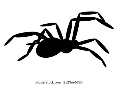 Ícone de aranha preto isolado em fundo branco