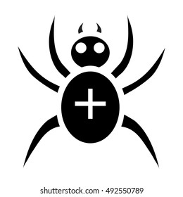 Black spider icon in simple style isolated on white background. Insect symbol vector illustration