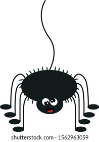 Black spider, illustration, vector on white background.