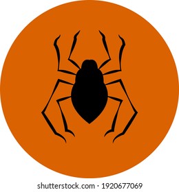 Black spider, illustration, vector on white background.
