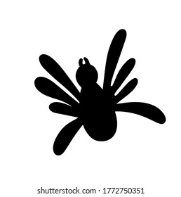 Black spider isolated on a white background. Silhouette of a spider. Design element for Halloween. Vector illustration 