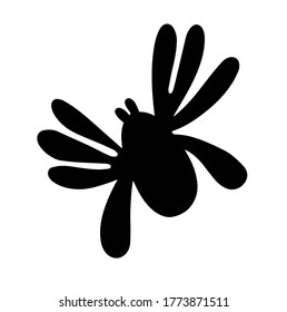 Black spider isolated on a white background. Silhouette of a spider. Design element for Halloween. Vector illustration