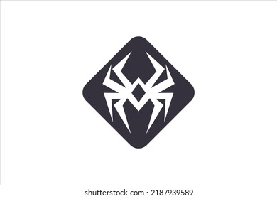 Black spider logo design icon symbol silhouette animal insect illustration