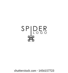 black spider logo design vector