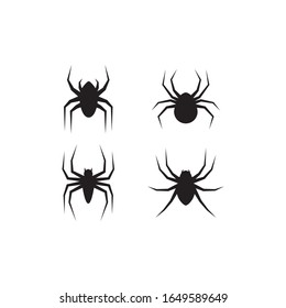 Black Spider logo template vector icon illustration design 